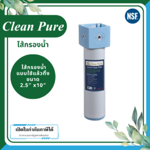 Clean Pure ไส้กรองน้ำแบบใช้แล้วทิ้ง DP254 ขนาด 10 นิ้ว เส้นผ่านศูนย์กลาง 2.5นิ้ว ความละเอียด 5 ไมครอน